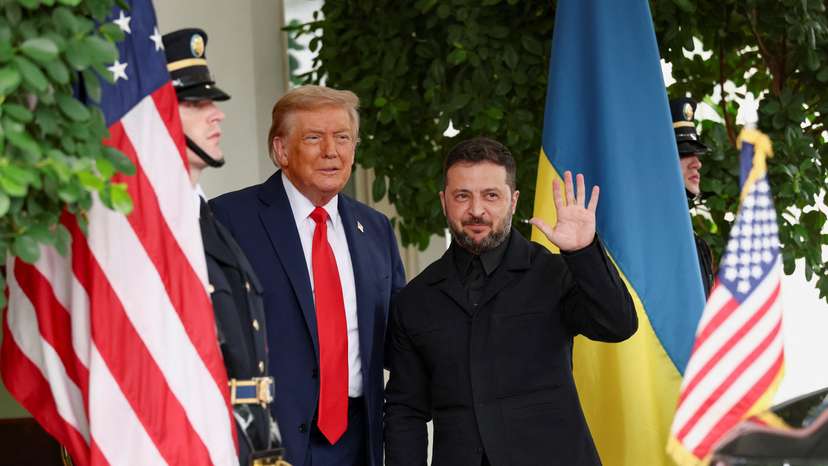 U.S. President Trump meets with Ukrainian President Zelenskiy and European leaders, in Washington, D.C.