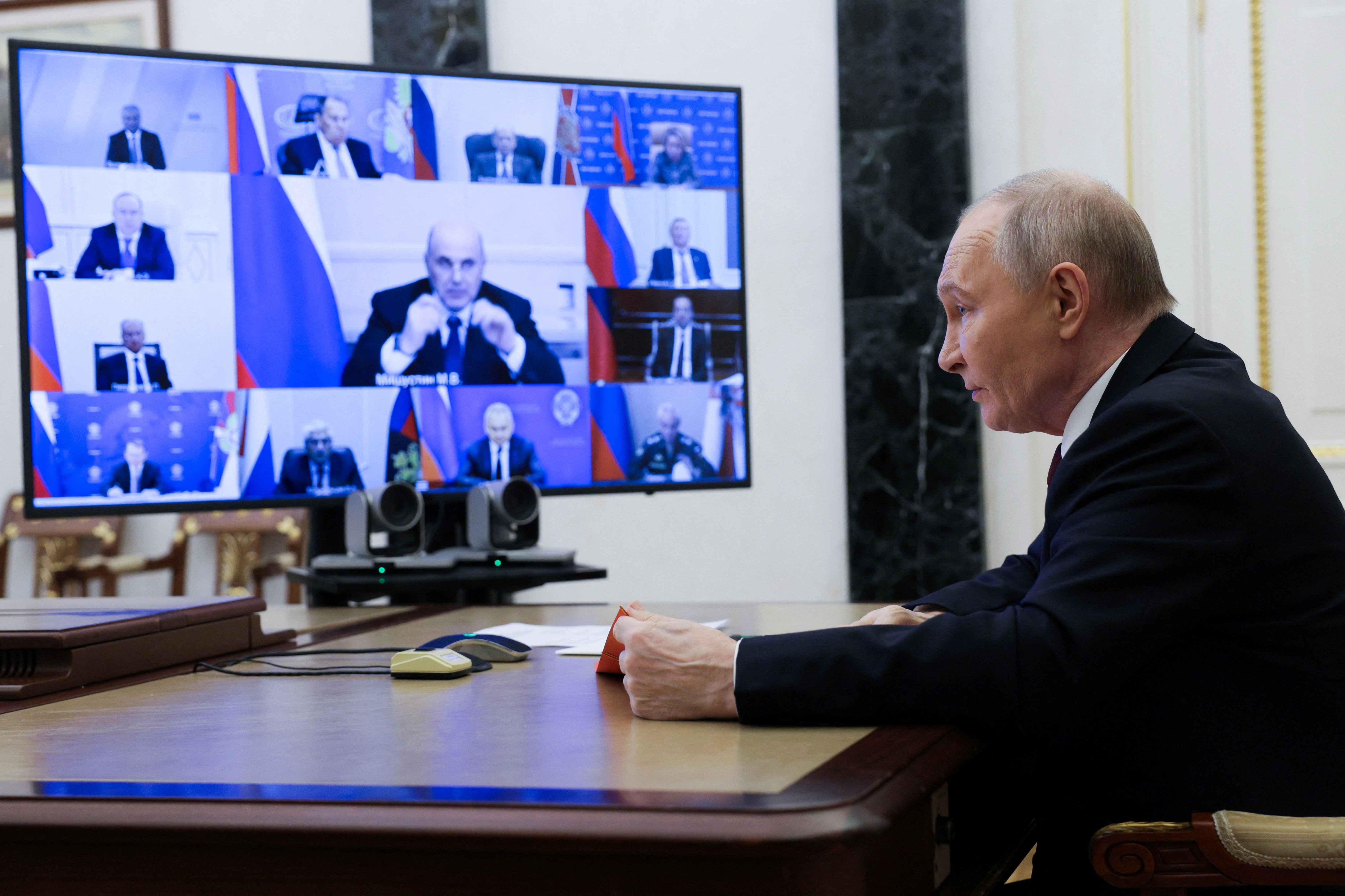 Russian President Putin chairs Security Council meeting in Moscow