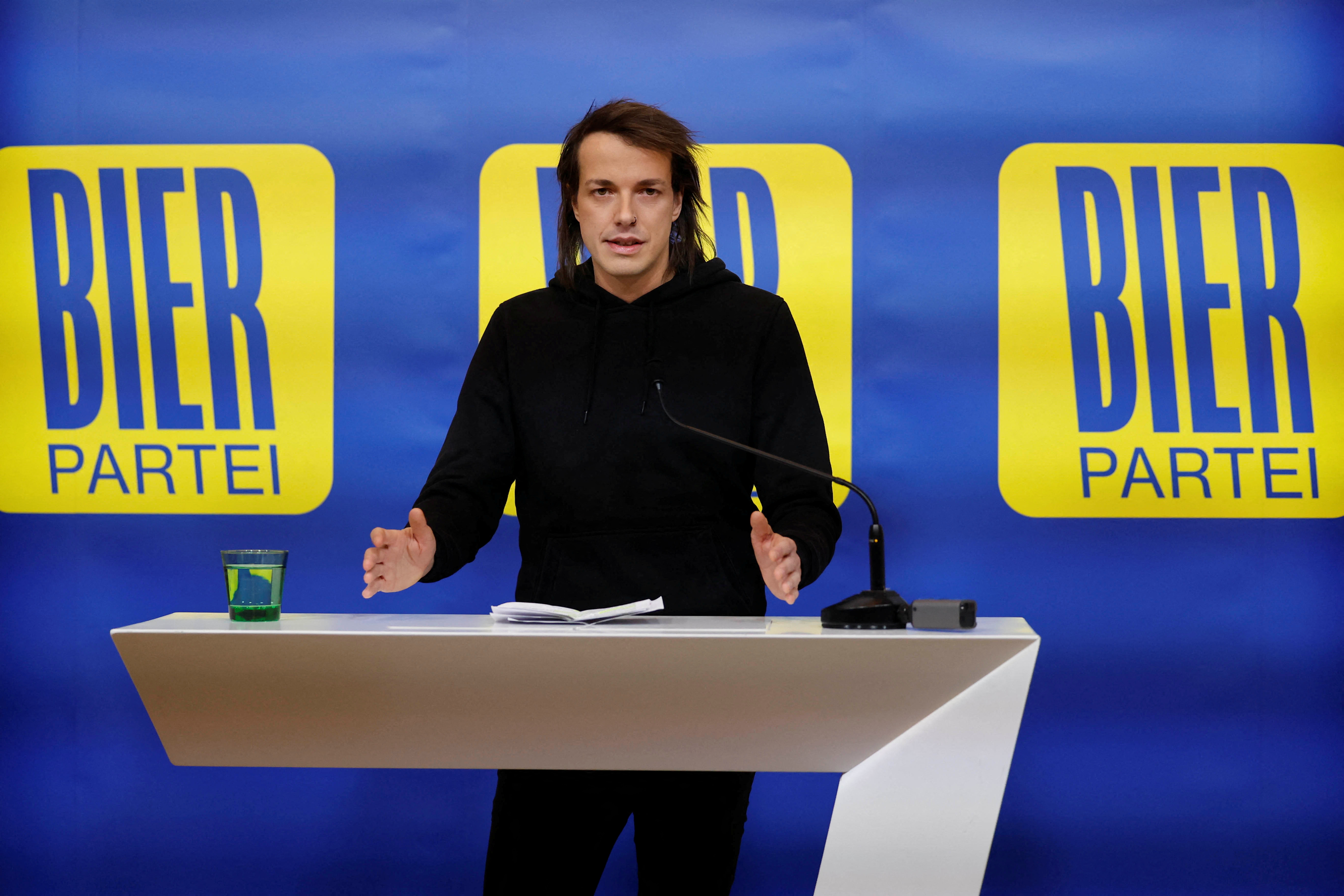 Leader of Austria’s Beer Party Wlazny holds press conference, in Vienna