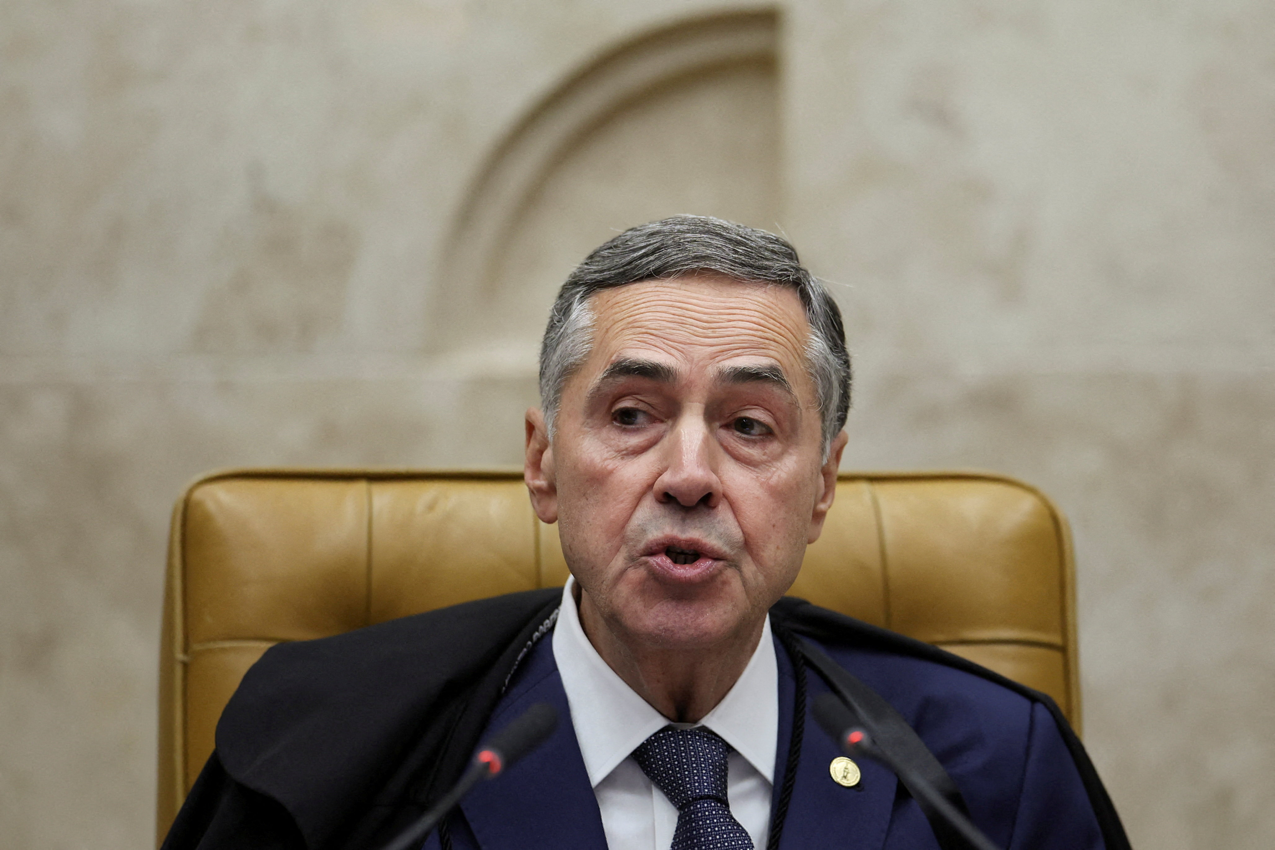 Brazil's Supreme Court Judge Alexandre de Moraes attends a session of the Supreme Court in Brasilia
