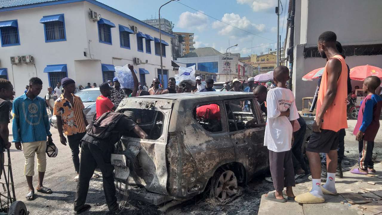 Aftermath of a protest in Kinshasa
