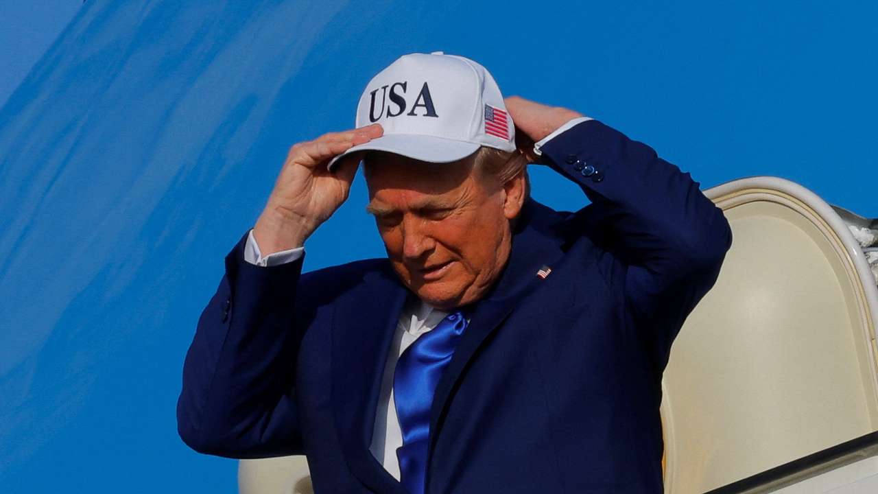 U.S. President Donald Trump arrives at Amsterdam Airport Schiphol