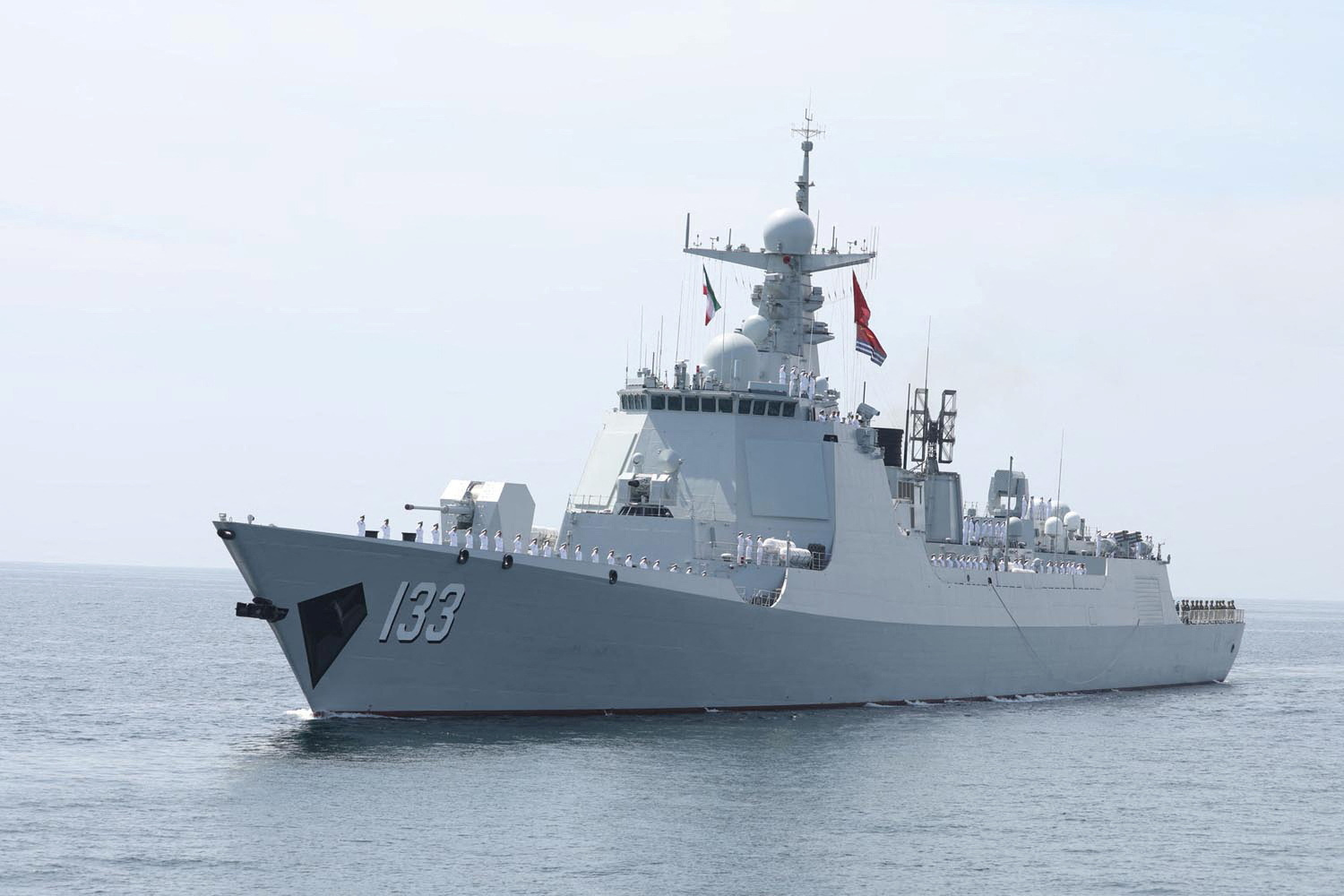A Chinese warship sails during a joint Navy exercise