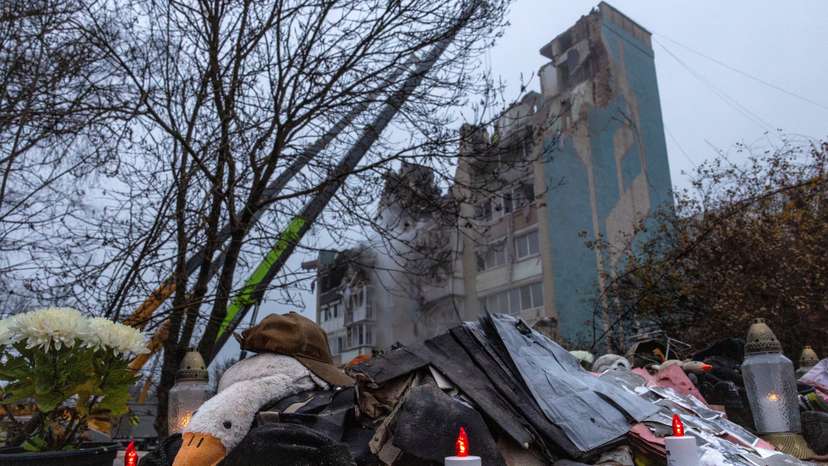 Aftermath of Russian missile attack in Ternopil