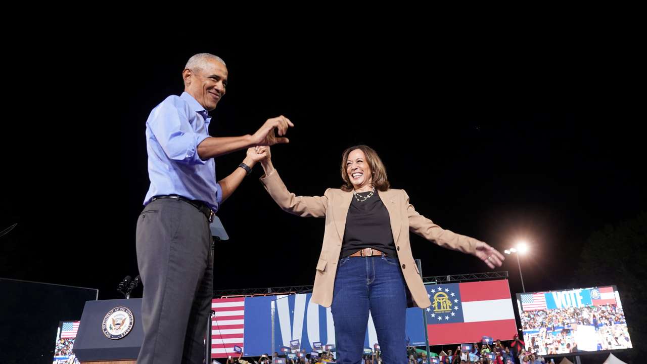 Democratic presidential nominee U.S. Vice President Kamala Harris campaigns in Georgia