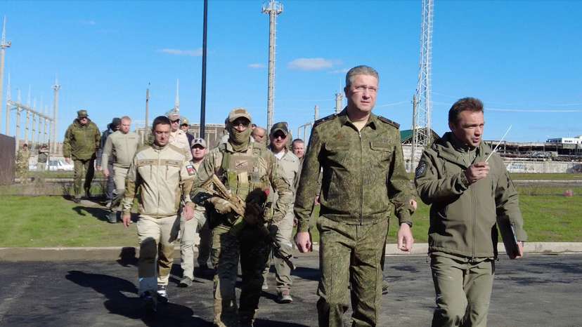 FILE PHOTO: Russian Deputy Defence Minister Timur Ivanov inspects the construction of apartment blocks in Mariupol