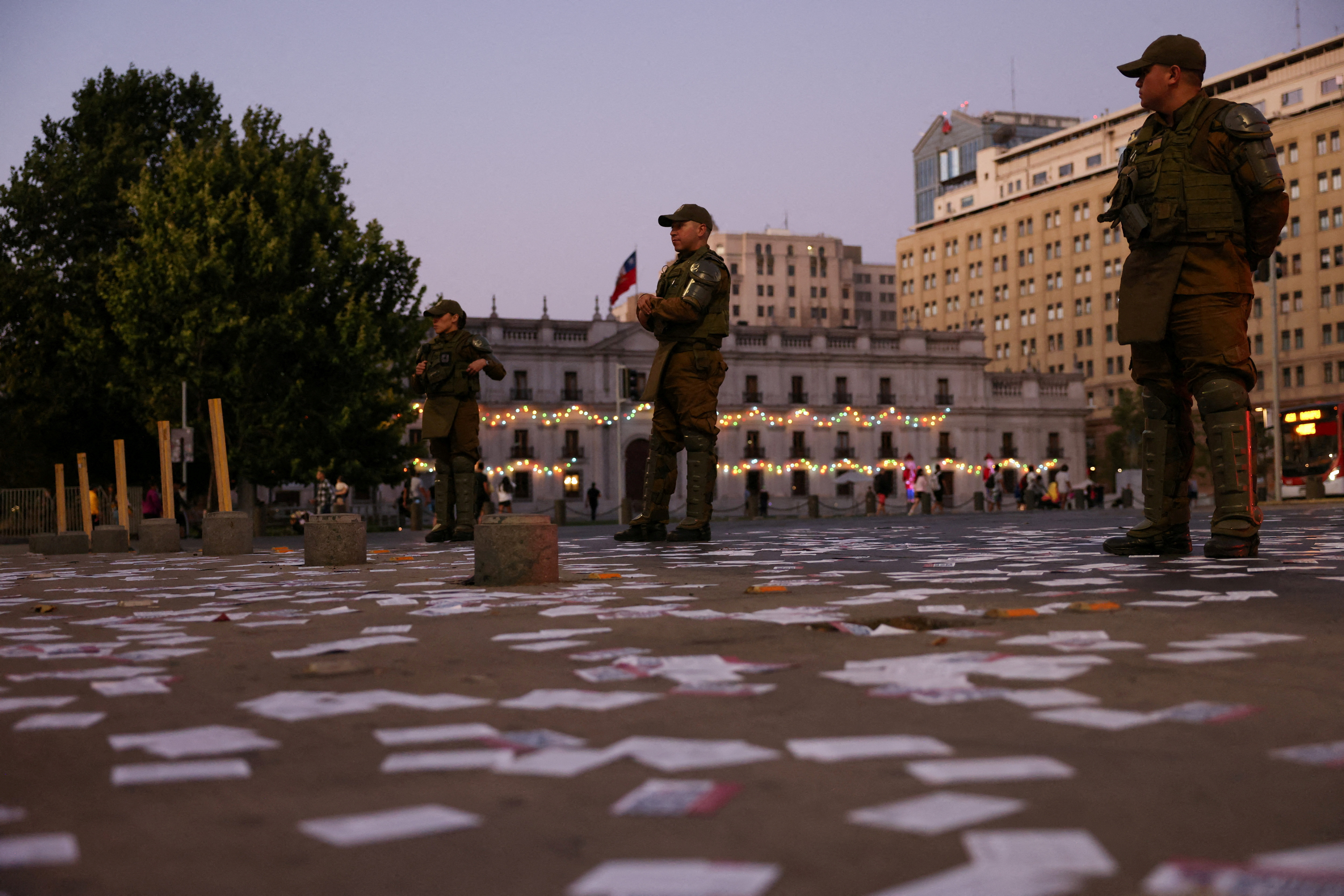 FILE PHOTO: Polls close as Chile holds second constitution vote, in Santiago