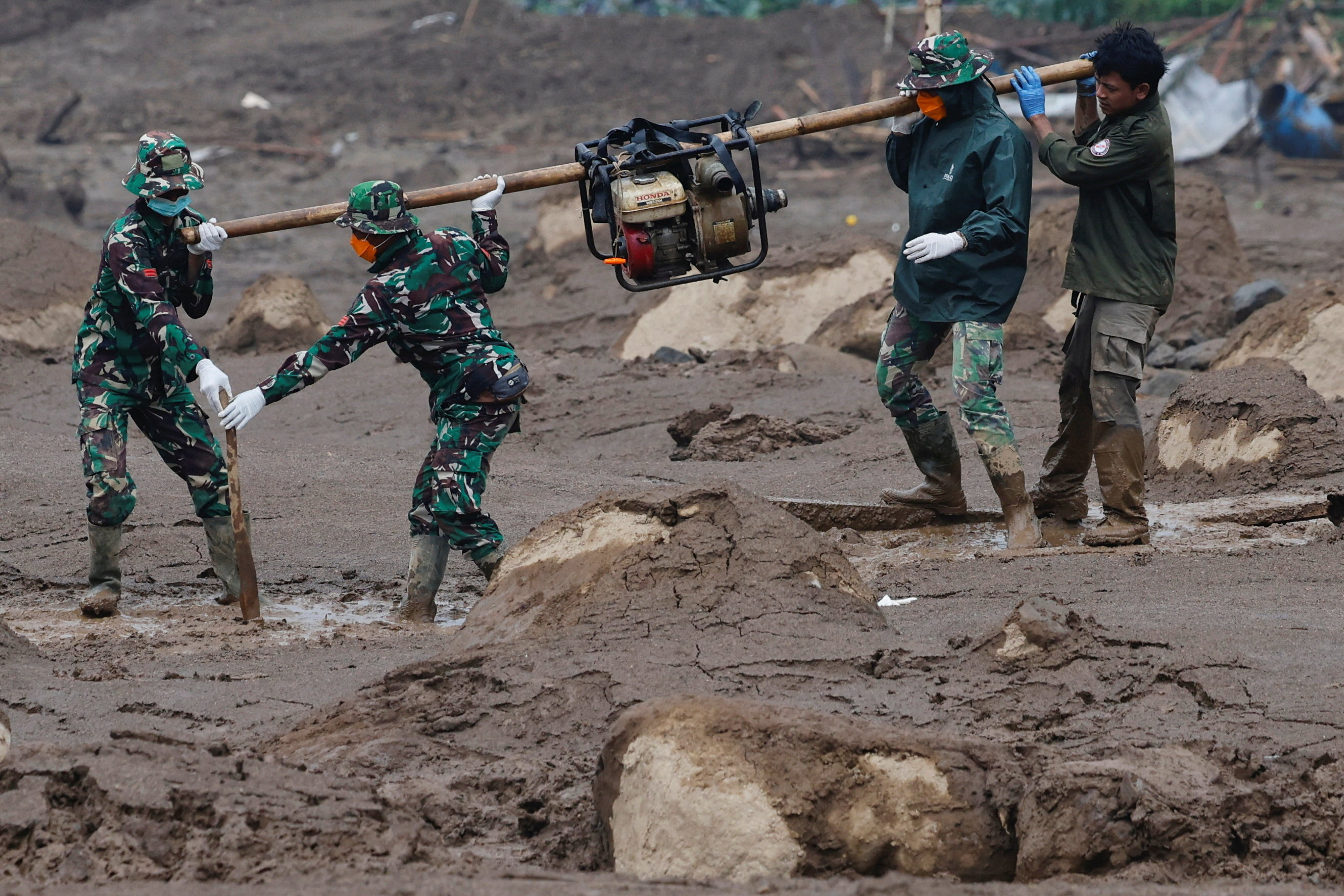 Landslide following heavy rains in Pasir Langu village, West Bandung regency