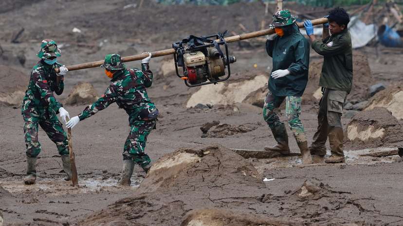 Landslide following heavy rains in Pasir Langu village, West Bandung regency
