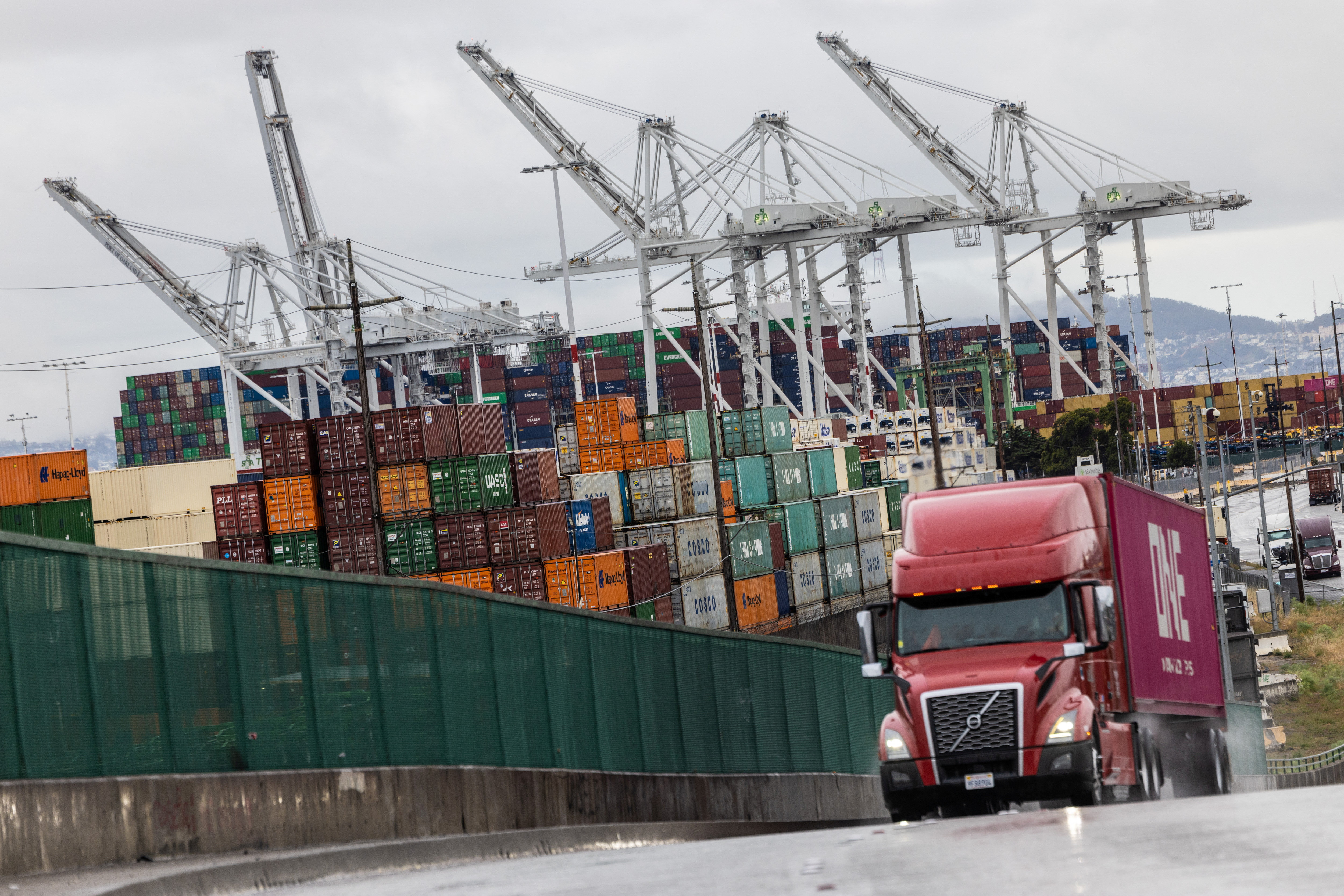 FILE PHOTO: Shipping containers are seen at the port of Oakland in Oakland, California, U.S.