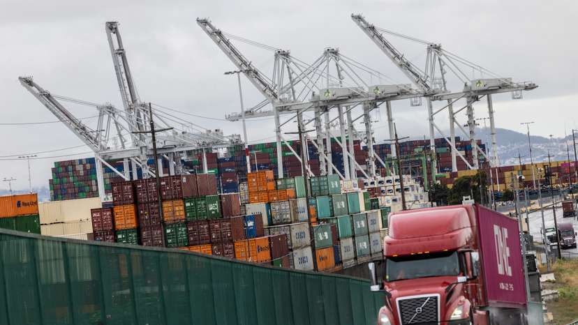 FILE PHOTO: Shipping containers are seen at the port of Oakland in Oakland, California, U.S.