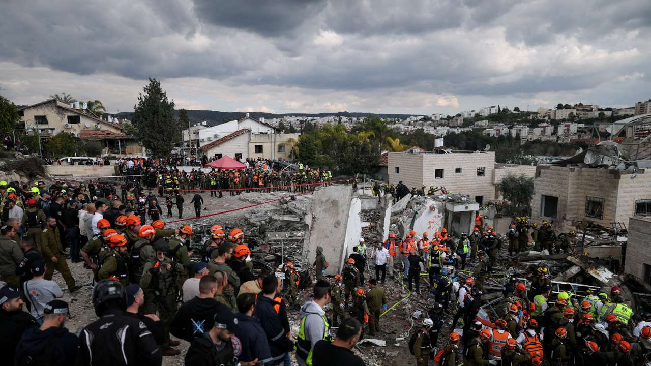 Aftermath of an Iranian strike in Beit Shemesh