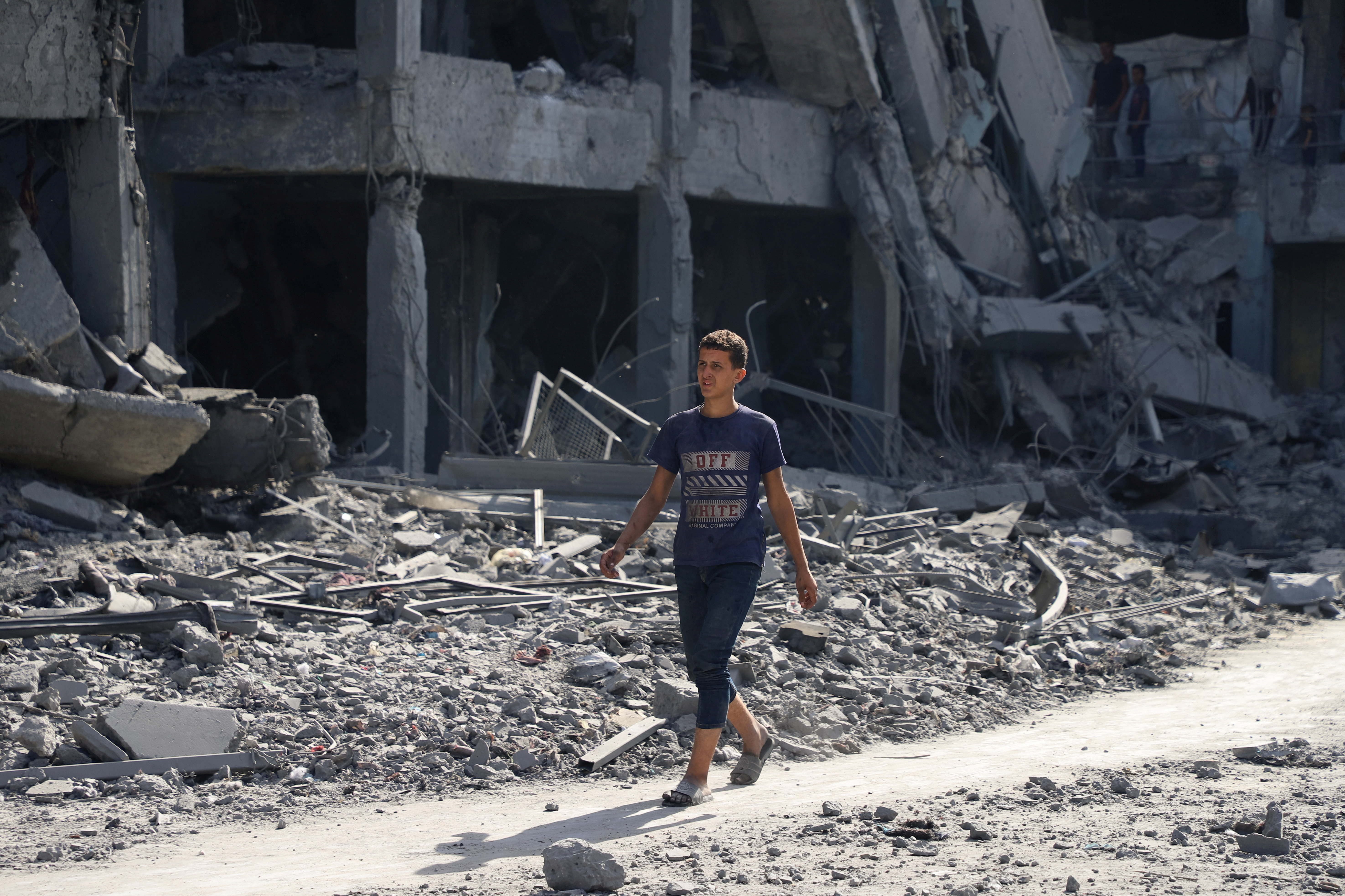 Aftermath of Israeli strikes on a UN school-turned shelter in Gaza City