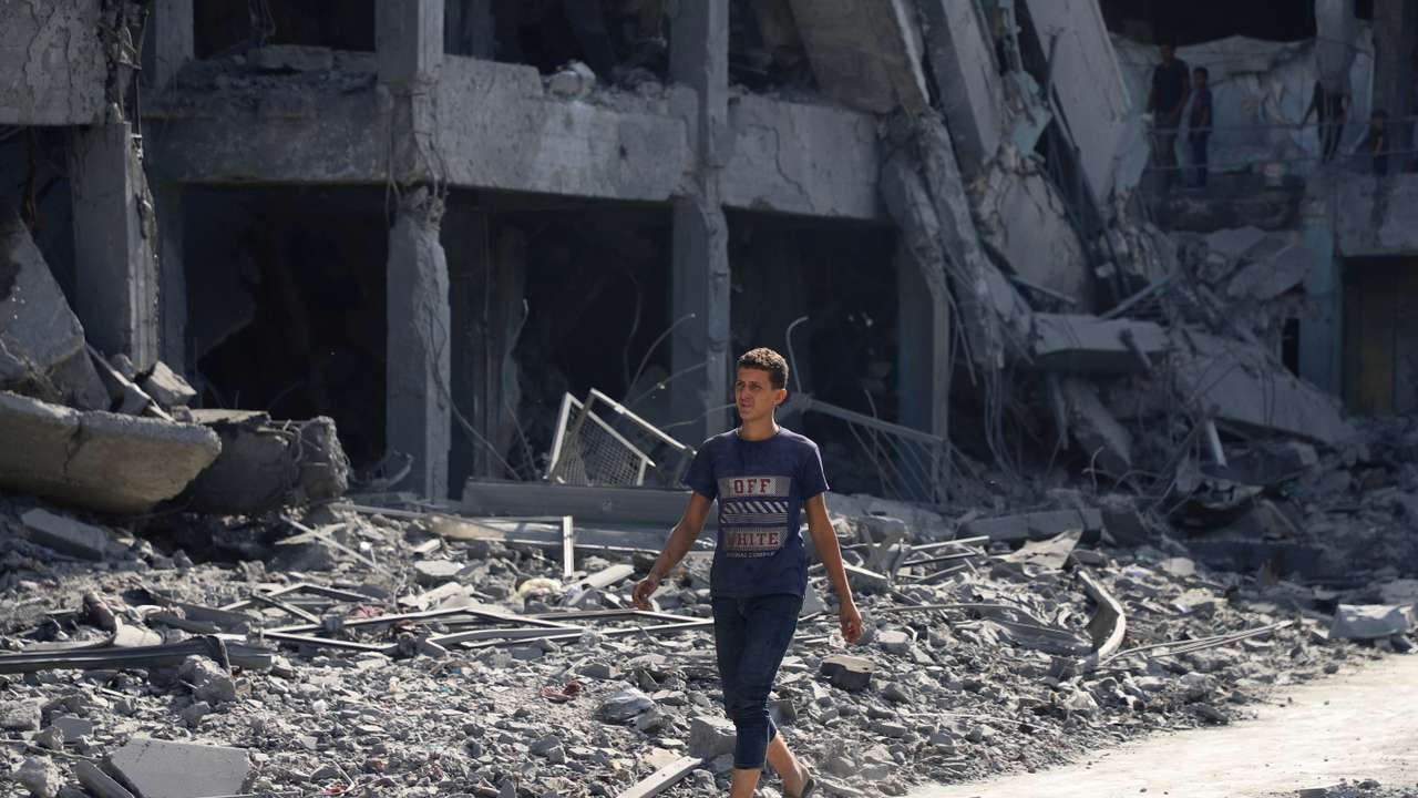 Aftermath of Israeli strikes on a UN school-turned shelter in Gaza City