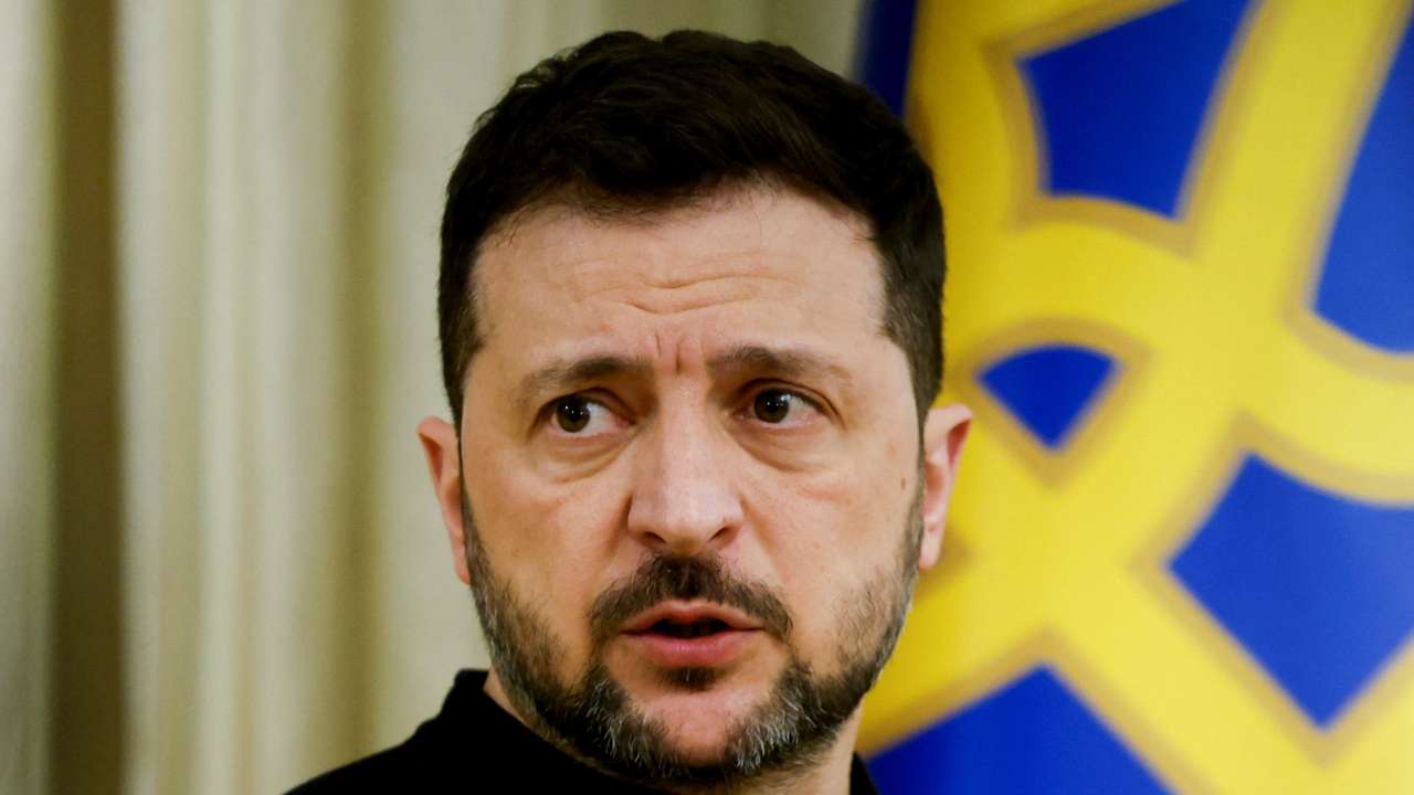 Ukraine's President Zelenskiy attends press conference in Kyiv