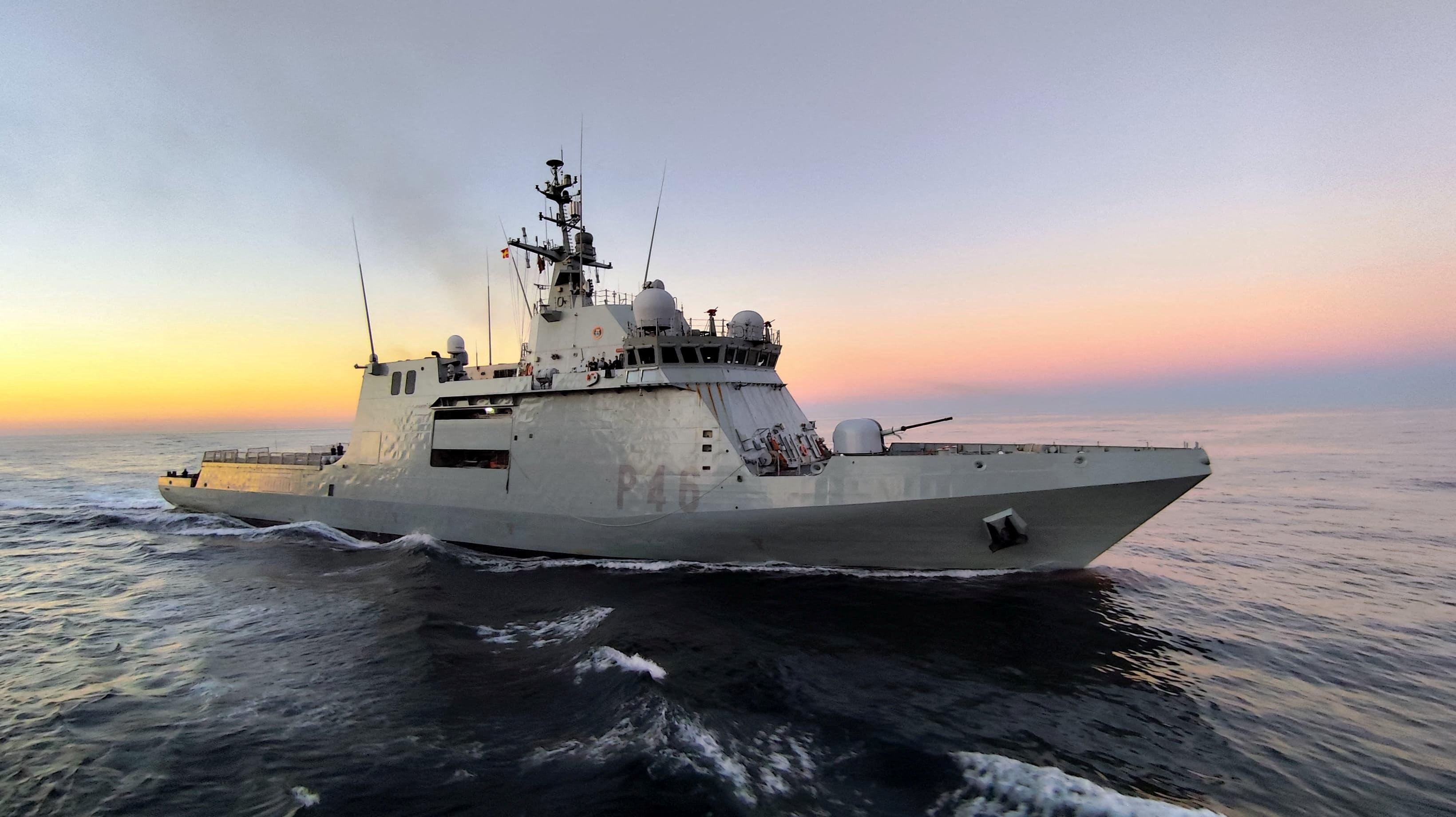 Spain deploys the 'Furor' (P-46) military vessel, sailing from Cartagena port, to assist the Global Sumud Flotilla