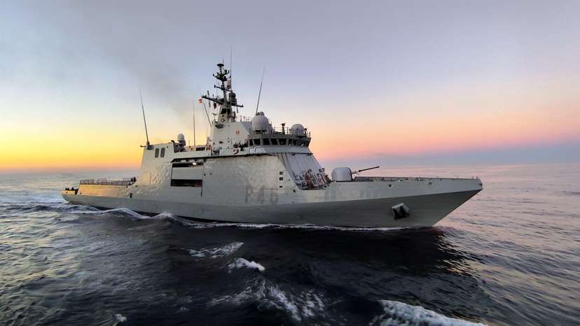 Spain deploys the 'Furor' (P-46) military vessel, sailing from Cartagena port, to assist the Global Sumud Flotilla