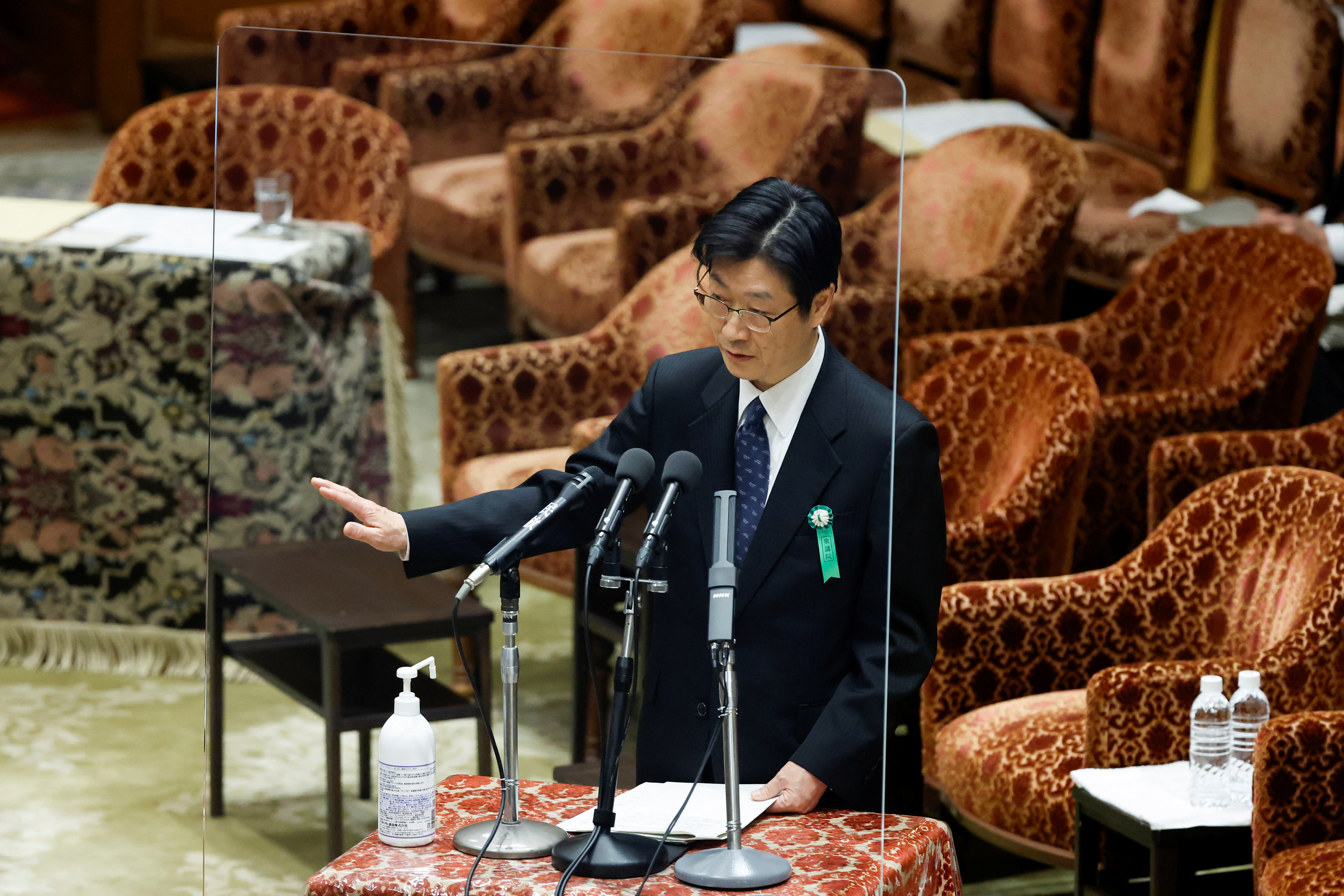 The Japanese government's nominees for the Bank of Japan (BOJ) speak at the lower house of the parliament in Tokyo