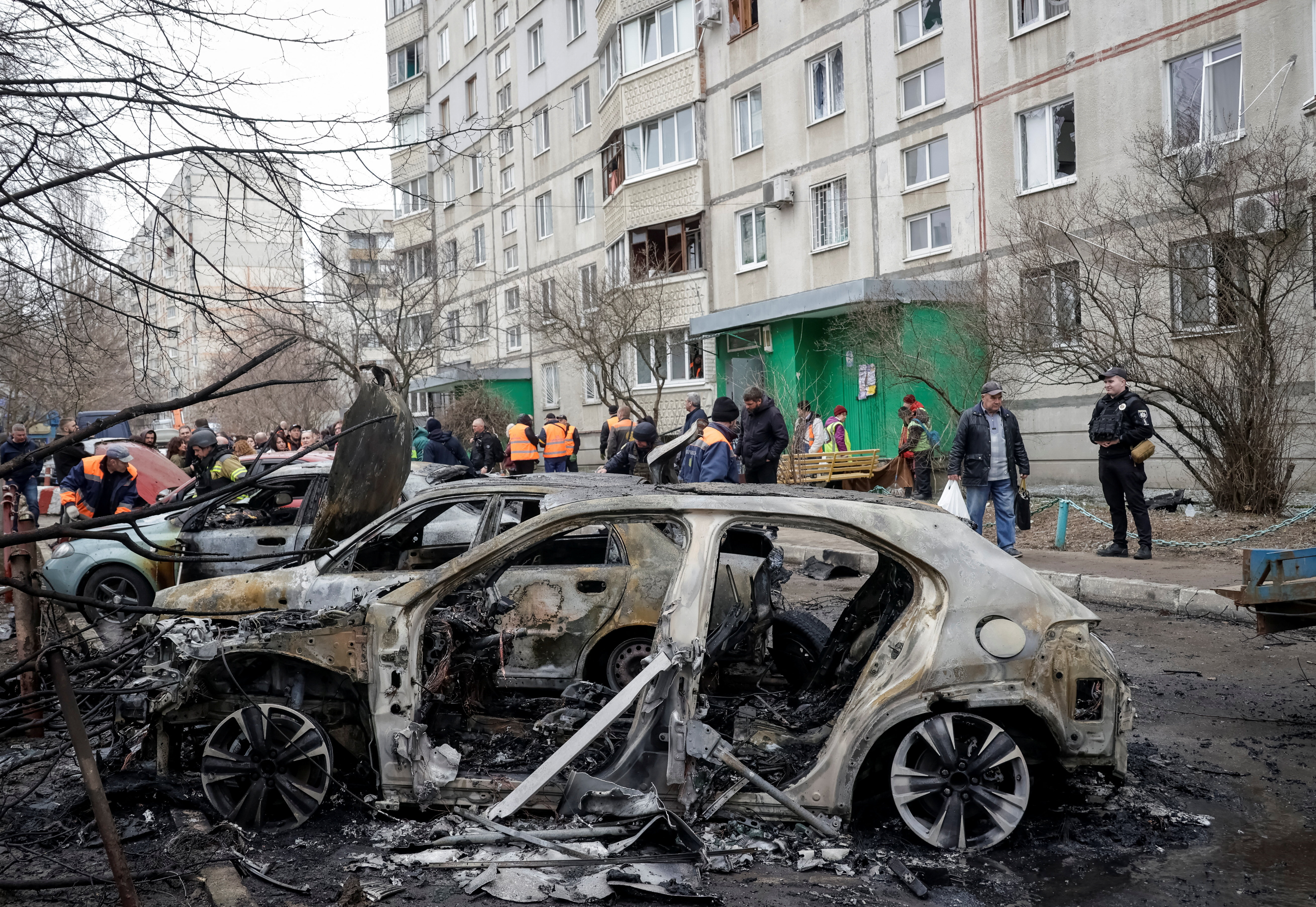 Russian drone strike in Kharkiv
