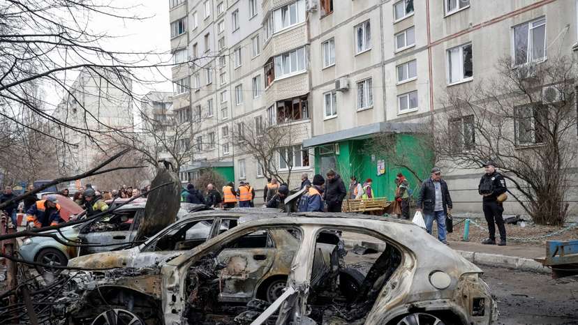 Russian drone strike in Kharkiv