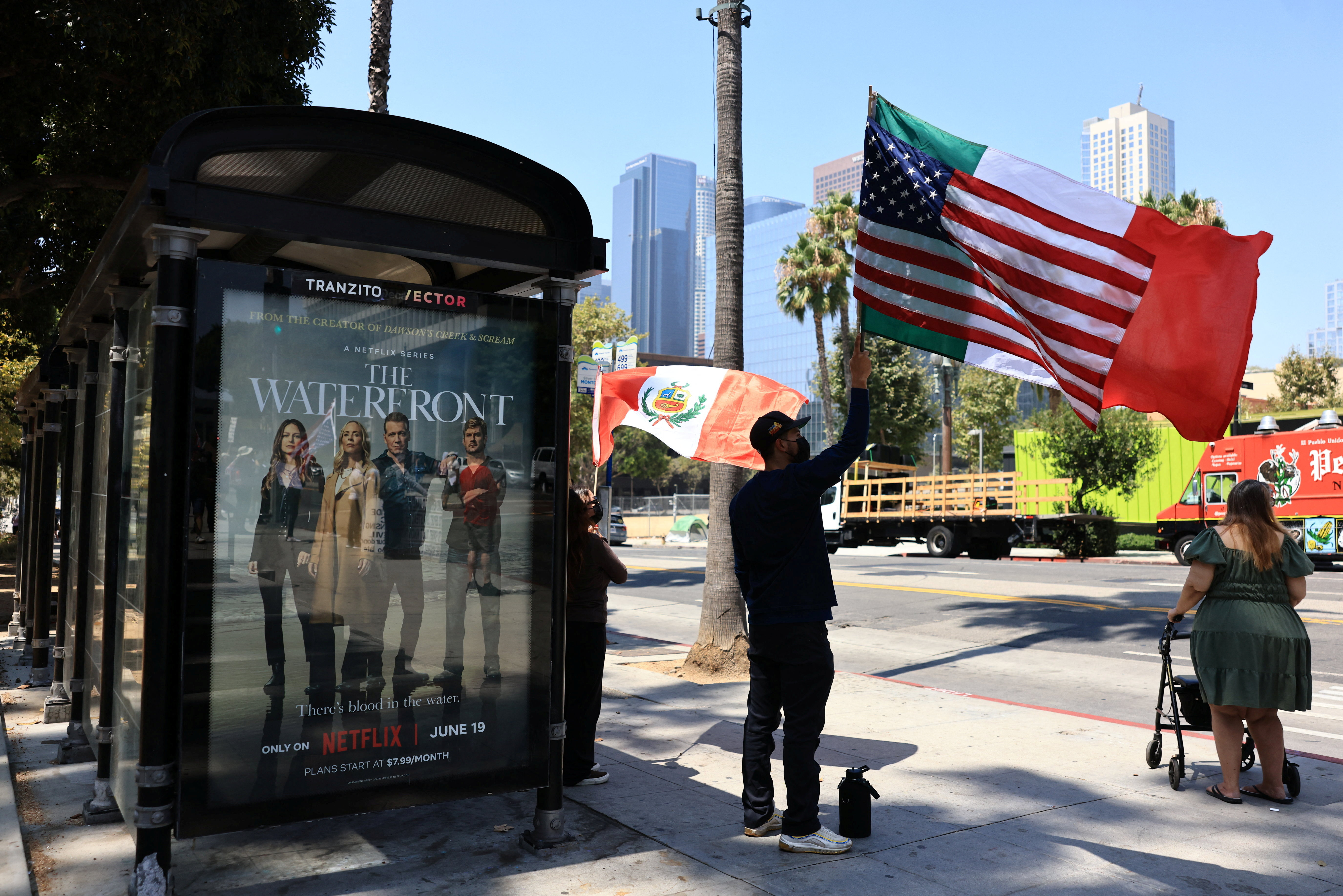 Protest against federal migration enforcement in downtown Los Angeles