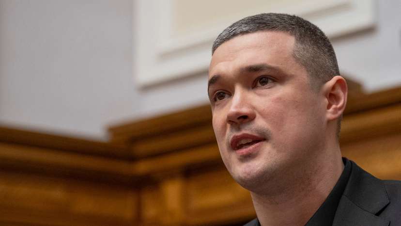 FILE PHOTO: Newly appointed Defence Minister Fedorov addresses lawmakers during a session of Ukrainian parliament in Kyiv