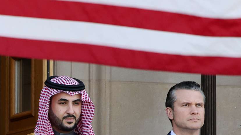 U.S. Defense Secretary Pete Hegseth meets with Saudi Defense Minister Prince Khalid bin Salman, in Washington