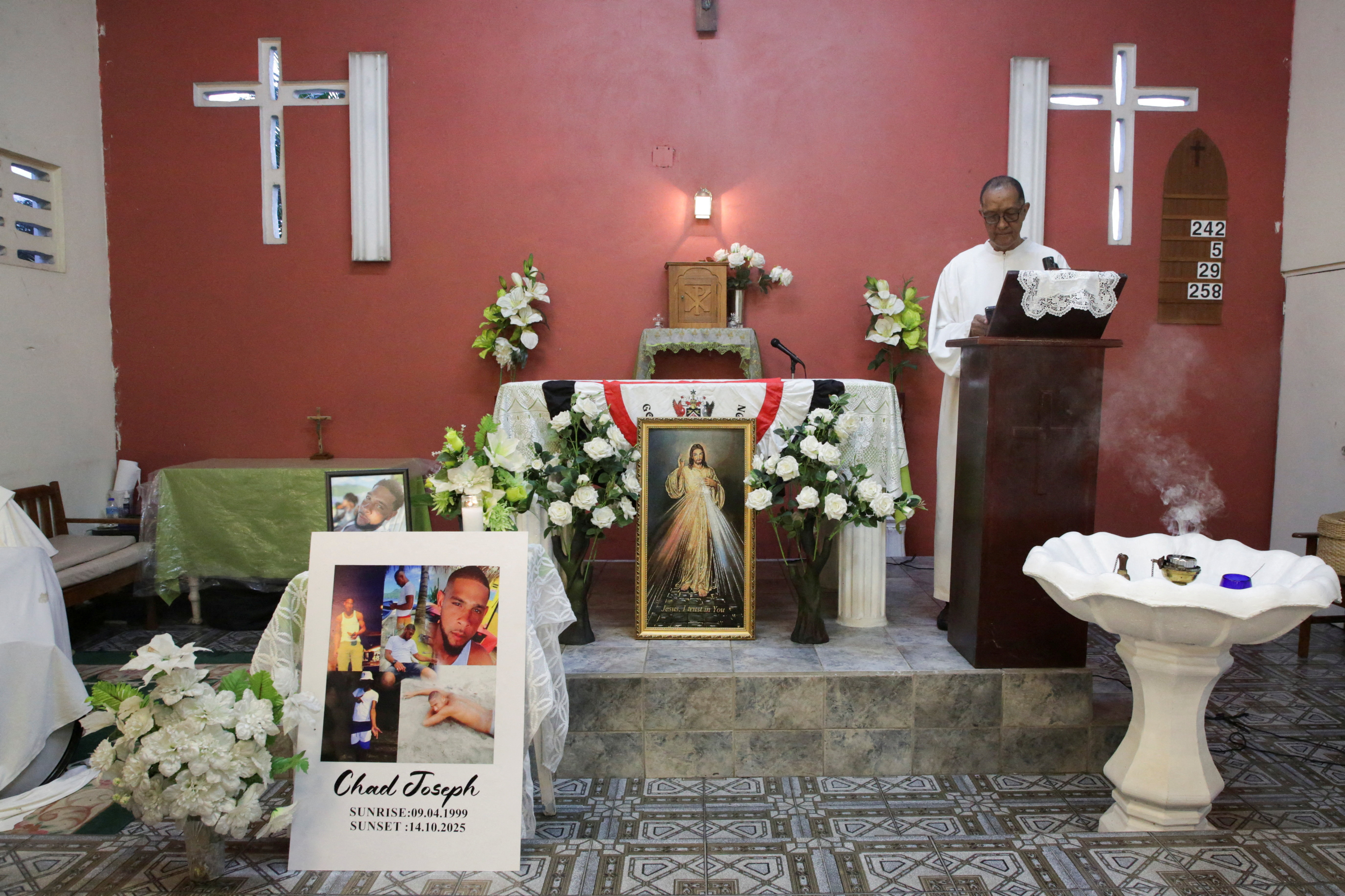 FILE PHOTO: Family of Trinidadian man believed killed in U.S. strike holds memorial, in Las Cuevas
