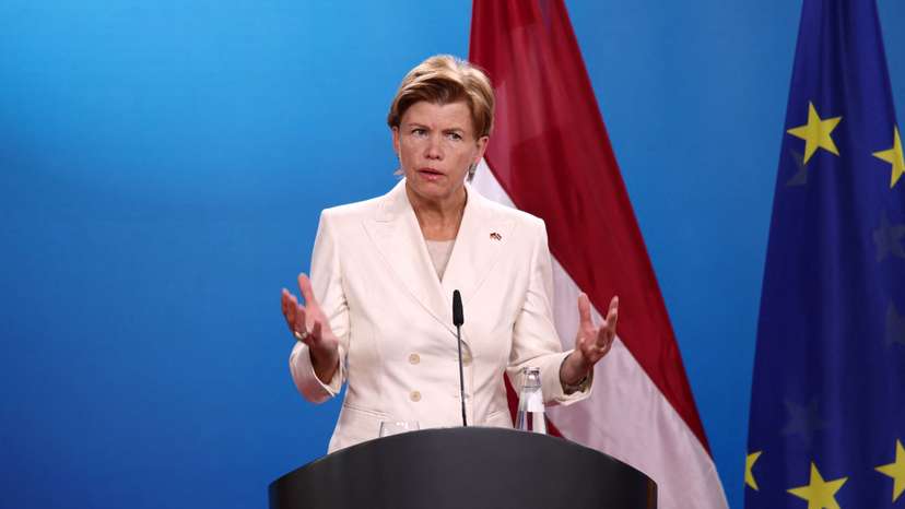 FILE PHOTO: German FM Annalena Baerbock and Latvian FM Baiba Braze meet, in Berlin