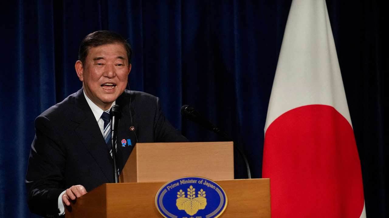 Japanese PM Ishiba holds press conference after G7 Summit, in Calgary