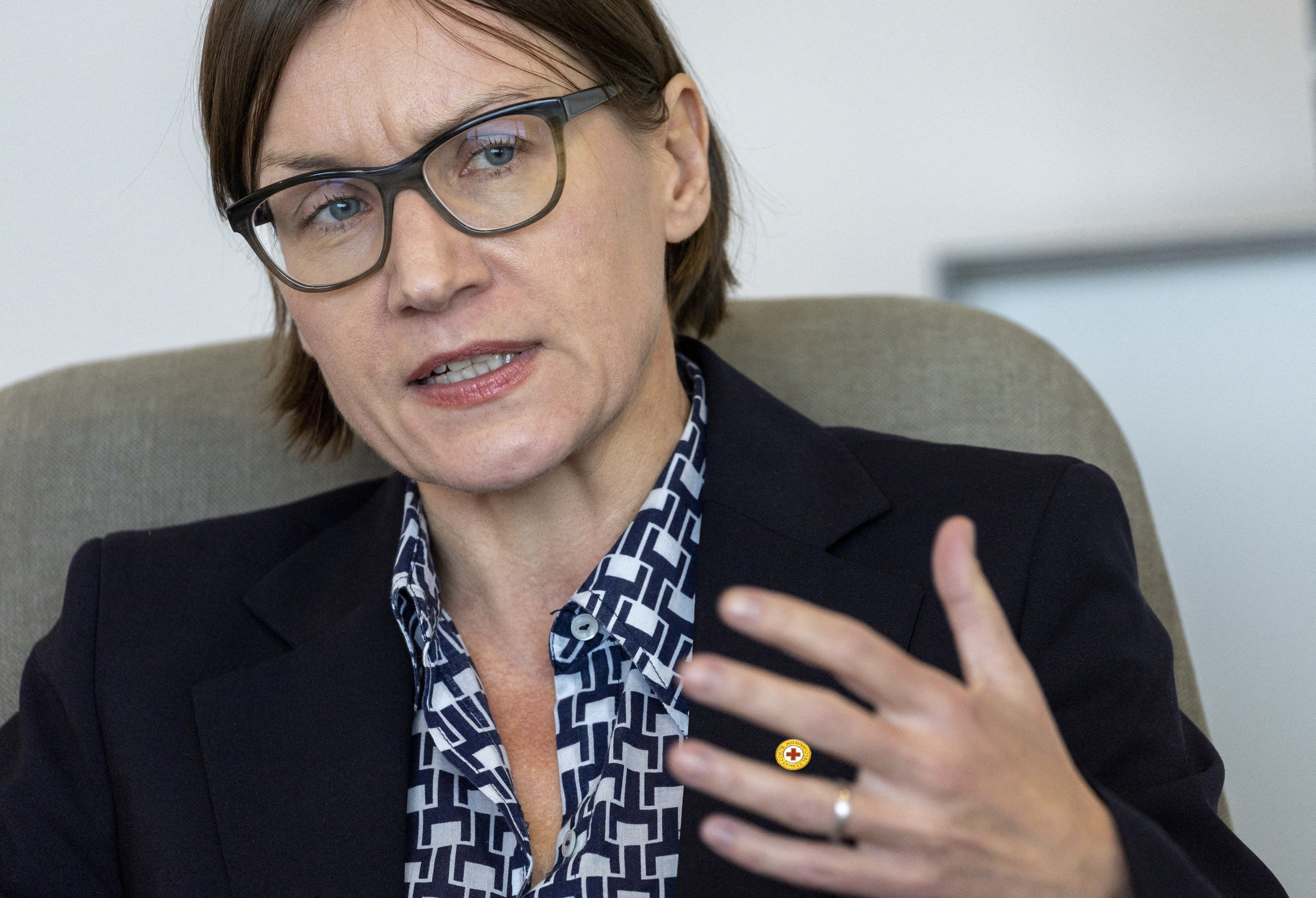 FILE PHOTO: Red Cross President Spoljaric Egger attends a briefing in Geneva