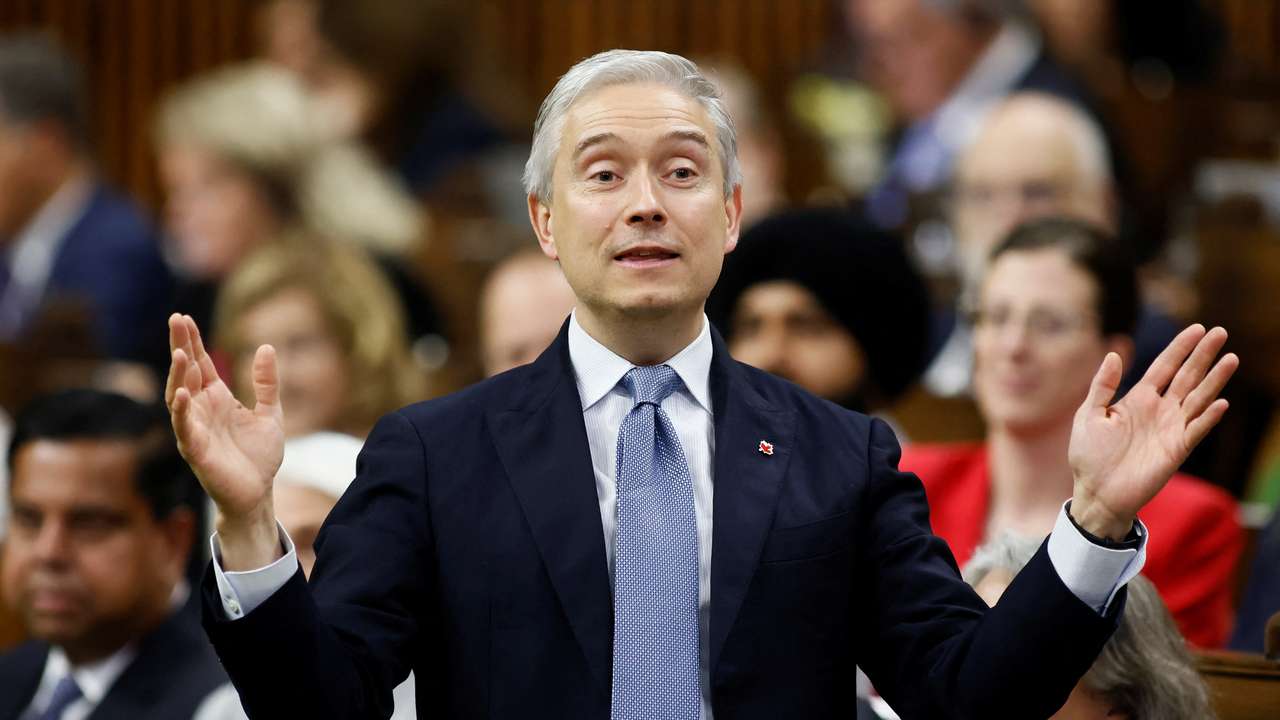 Canada's Minister of Finance Champagne speaks during Question Period in the House of Commons, in Ottawa