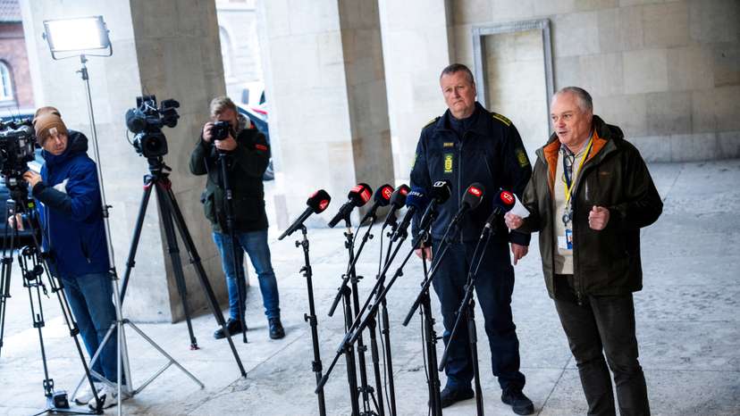 Copenhagen Police and PET hold a press briefing on coordinated police action, in Copenhagen