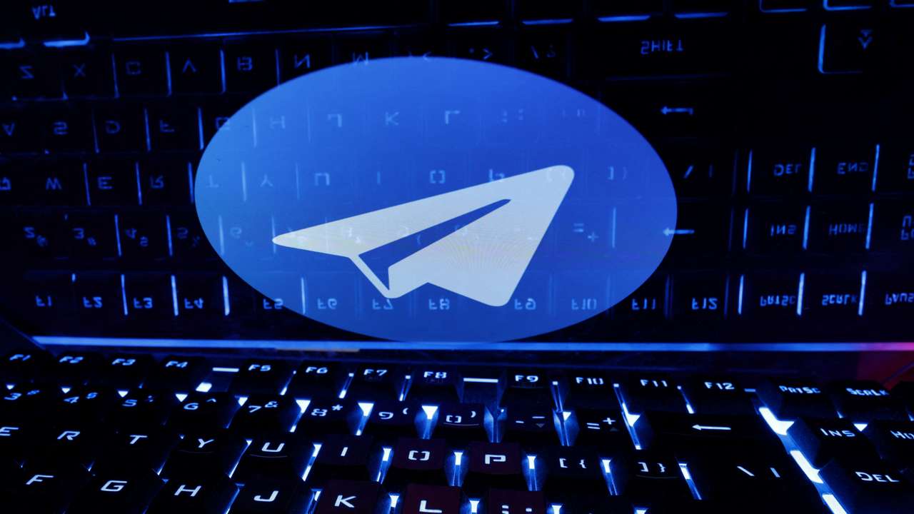 Illustration shows Telegram logo