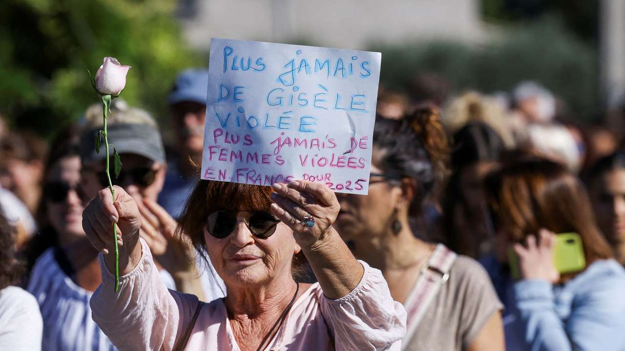 FILE PHOTO: Silent march to support Gisele Pelicot and other female victims of violence in Mazan