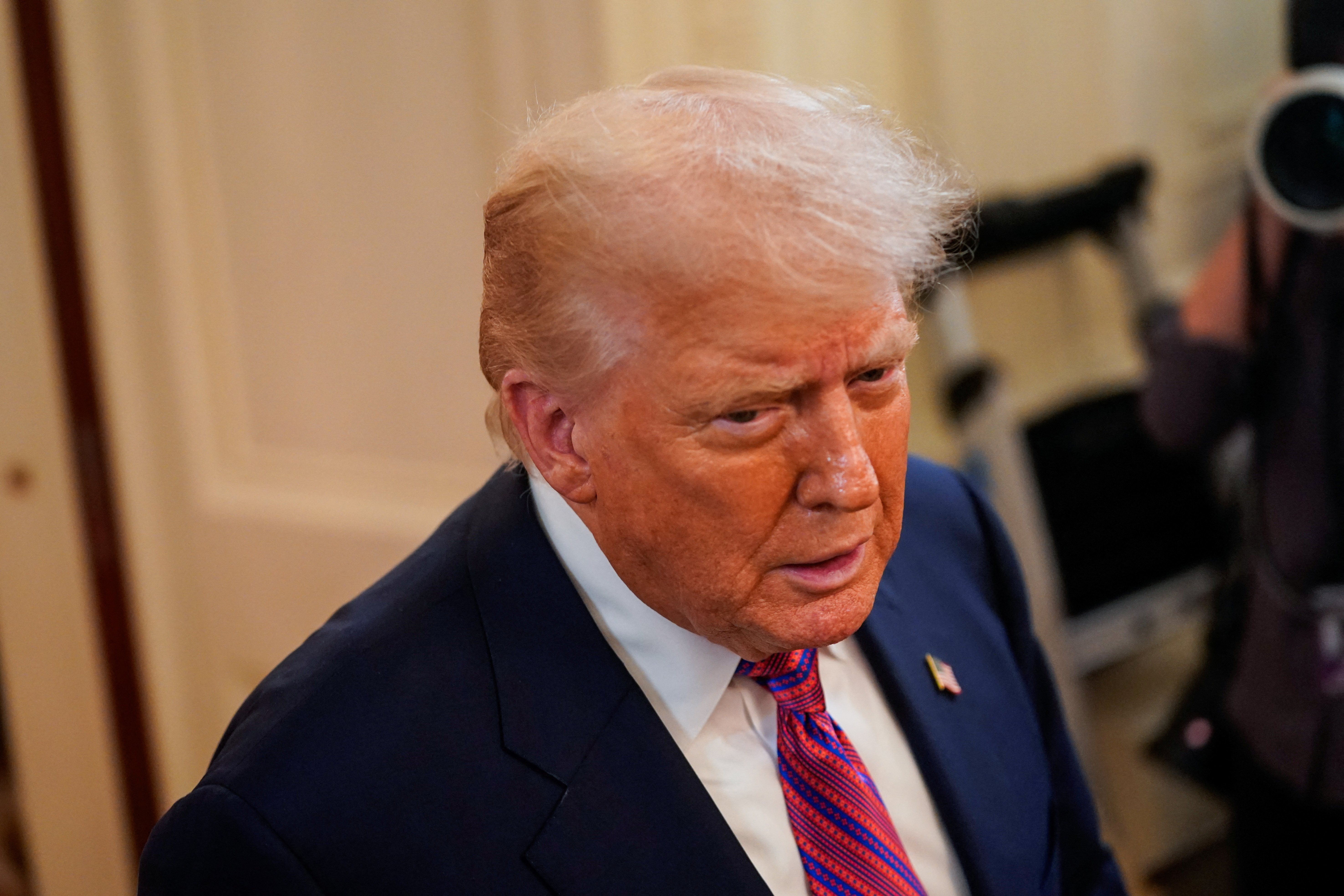 U.S. President Trump participates in a signing ceremony for the "Genius Act", at the White House in Washington