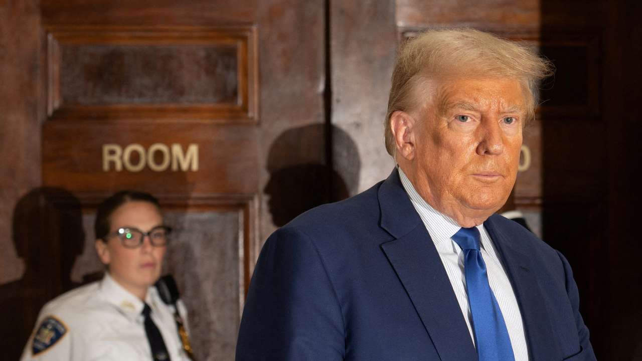 Former U.S. President Donald Trump attends the Trump Organization civil fraud trial, in New York State Supreme Court in the Manhattan borough of New York City