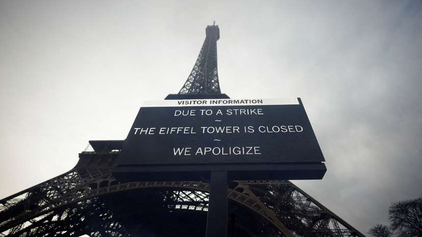 FILE PHOTO: Eiffel Tower shut due to workers' strike