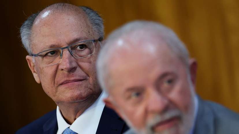 Brazil's Vice President Geraldo Alckmin and Brazil's President Luiz Inacio Lula da Silva attend a ceremony at the Planalto Palace, in Brasilia