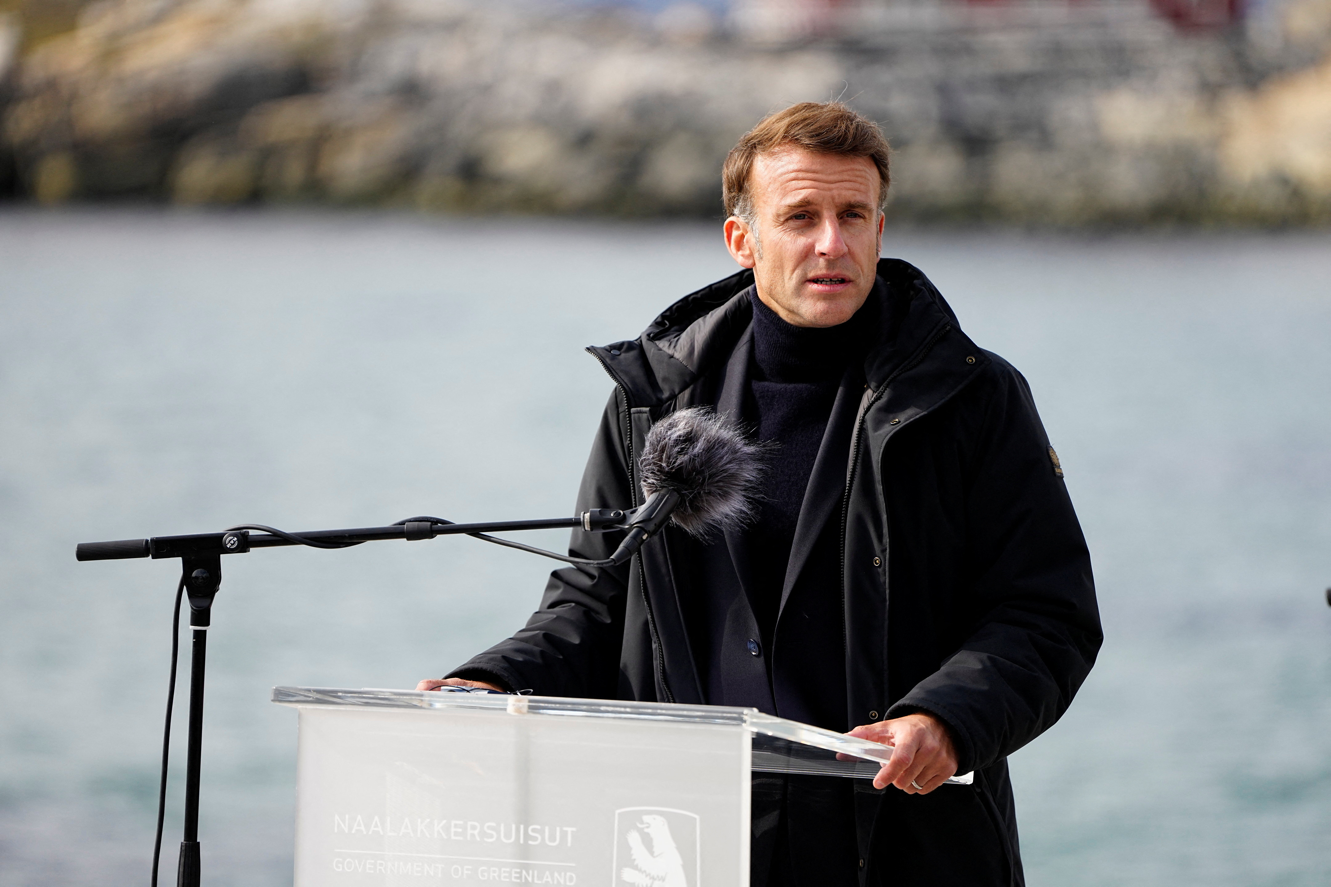 French President Emmanuel Macron visits Greenland