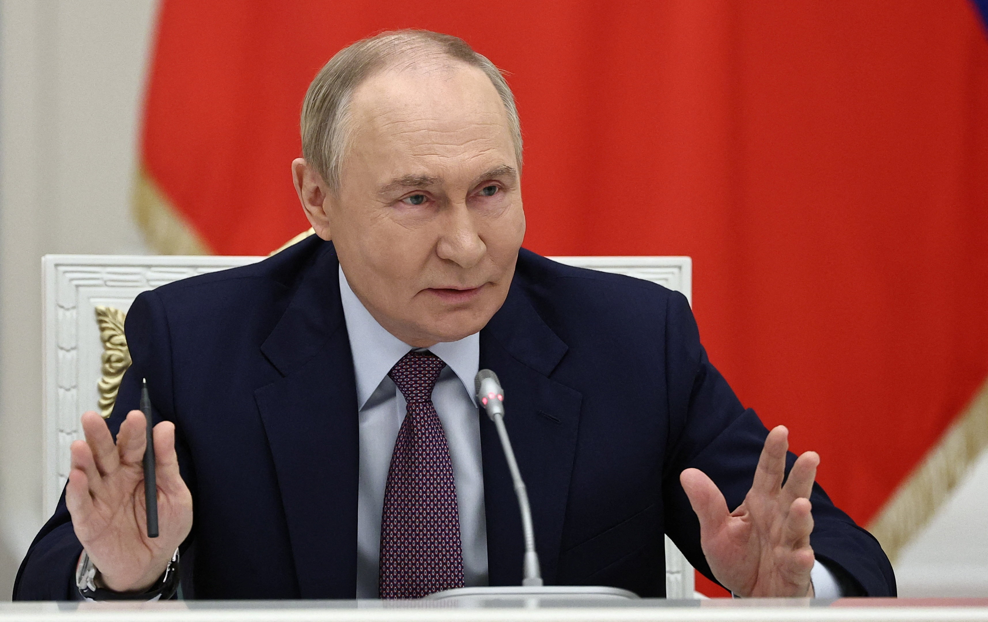 Russian President Putin chairs a meeting in Moscow
