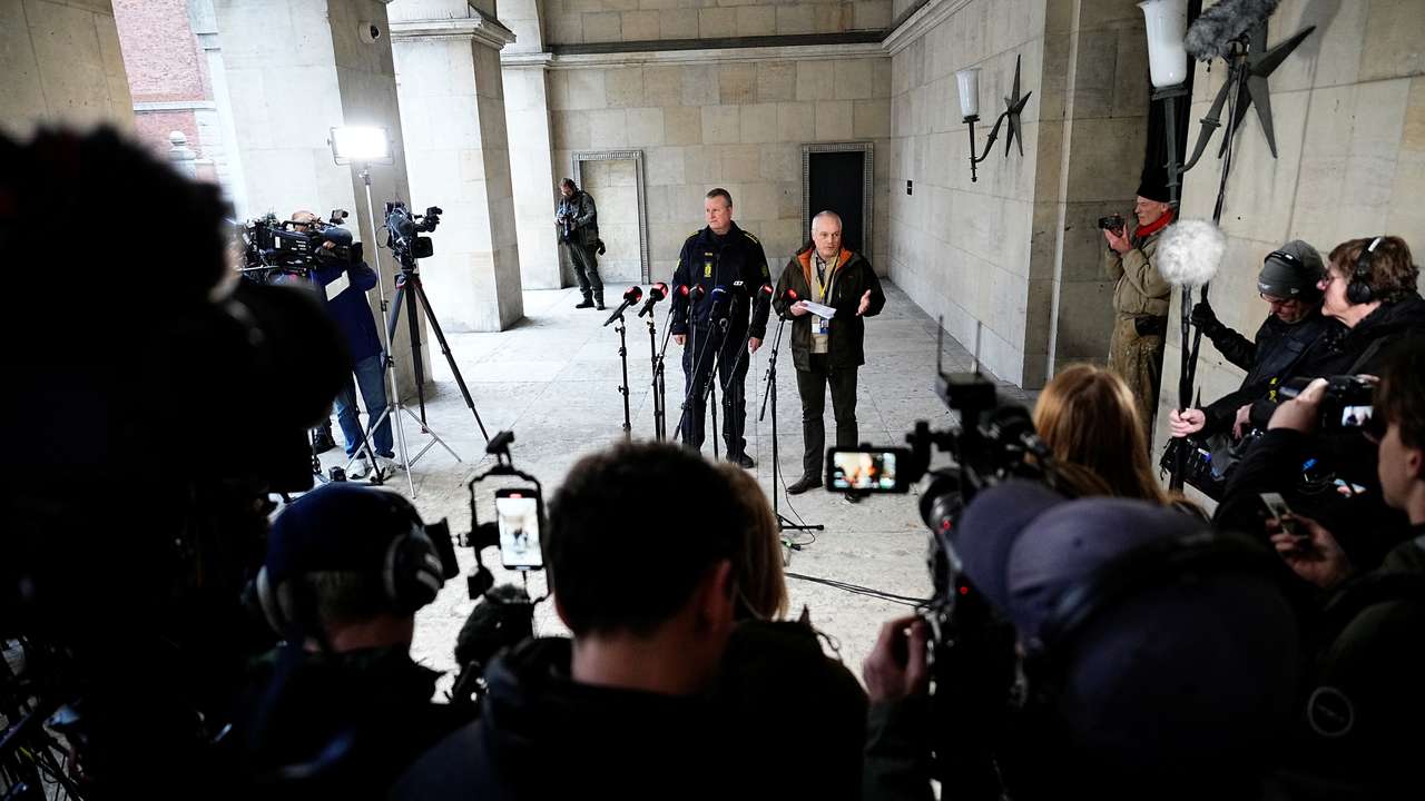 Copenhagen Police and PET hold a press briefing on coordinated police action, in Copenhagen
