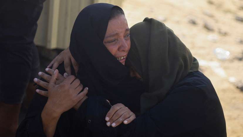 Funeral of Palestinians killed in Israeli strikes, in Khan Younis