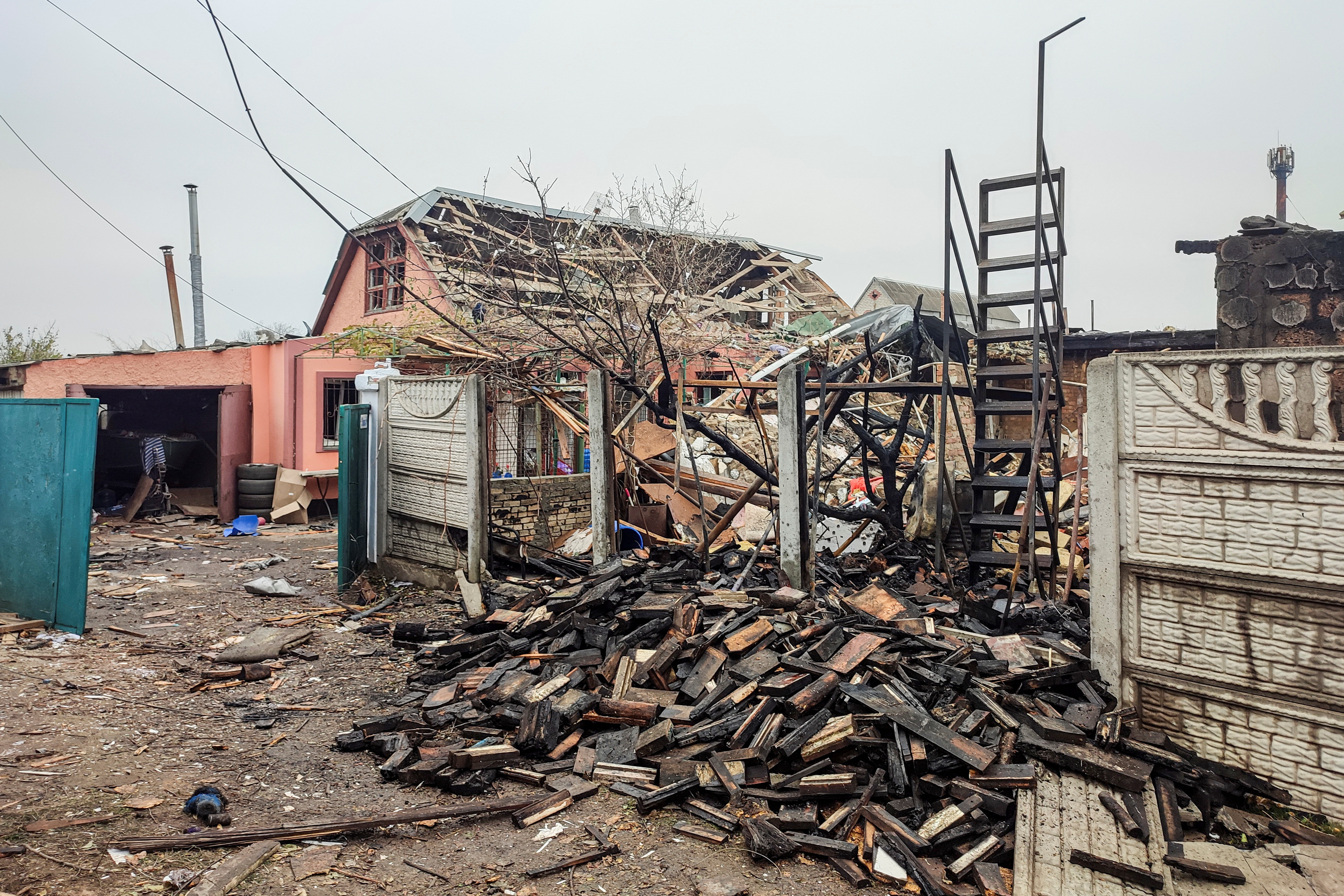 Aftermath of a Russian drone attack in Mykolaiv