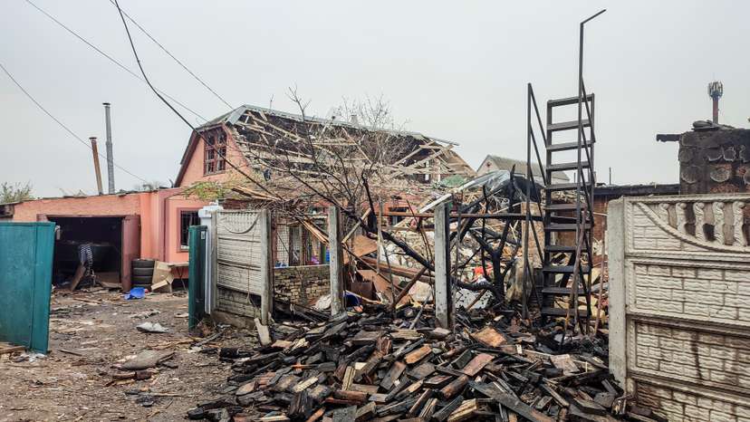 Aftermath of a Russian drone attack in Mykolaiv