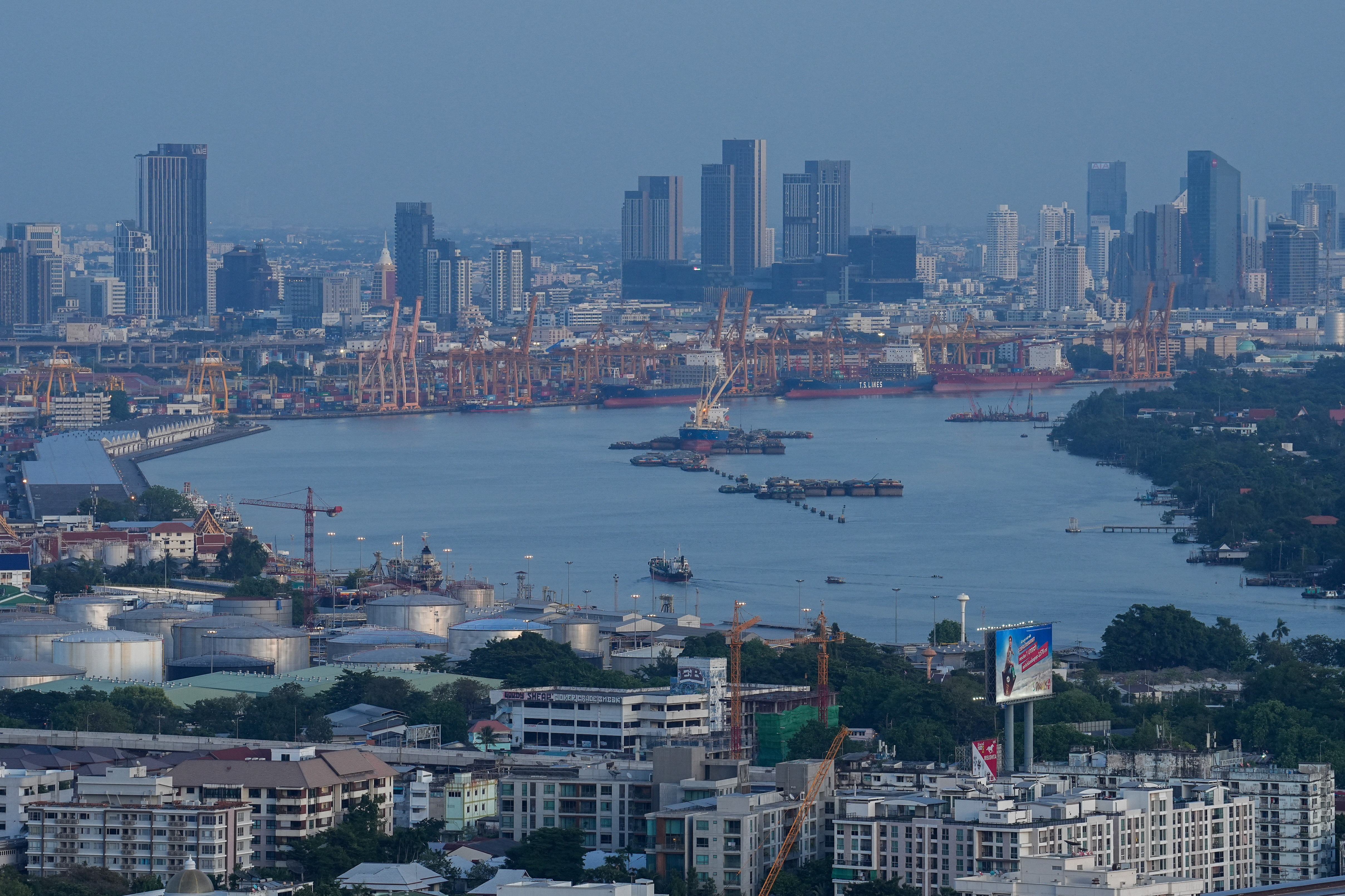 Bangkok's skyline photographed during sunset in Bangkok