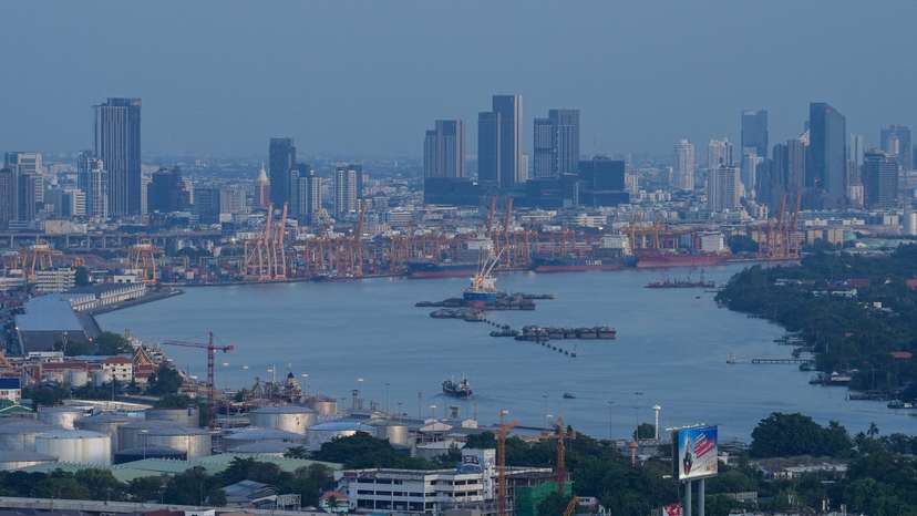Bangkok's skyline photographed during sunset in Bangkok