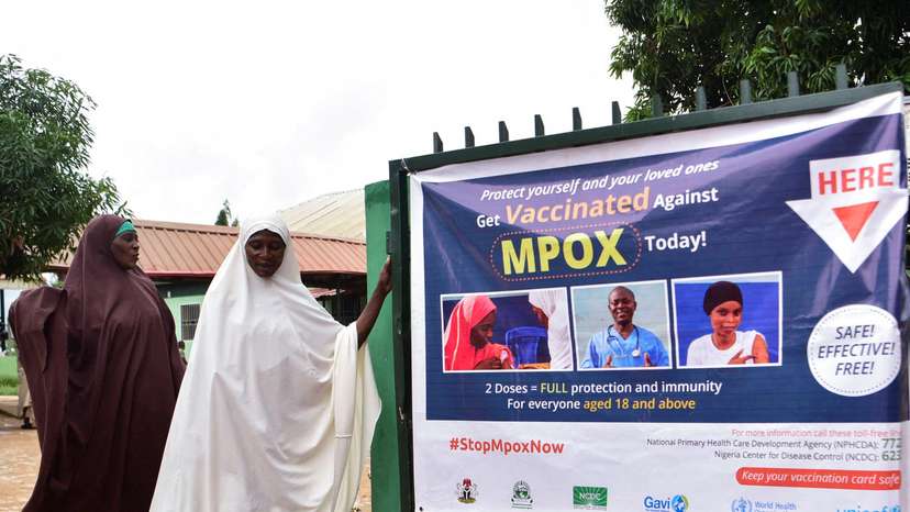 FILE PHOTO: People depart a Primary Health Care Center after receiving mpox vaccination, following the resurgence of mpox cases in Igabi