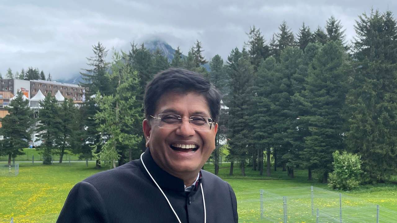 India's Commerce Minister Piyush Goyal poses after an interview with Reuters in Alpine resort of Davos