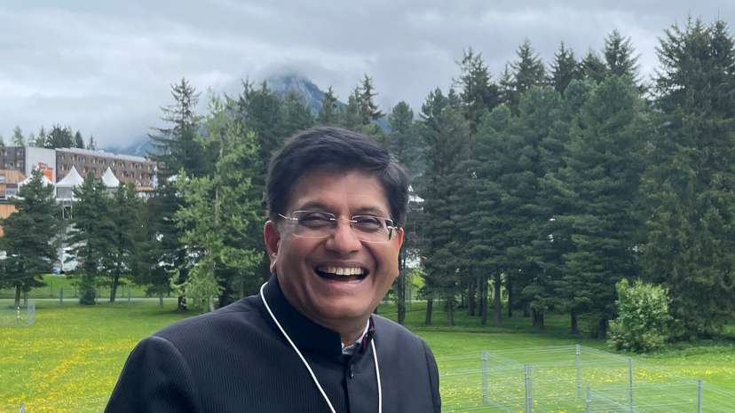 India's Commerce Minister Piyush Goyal poses after an interview with Reuters in Alpine resort of Davos